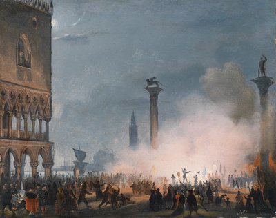 Venecia, La Piazzetta de noche de Ippolito Caffi